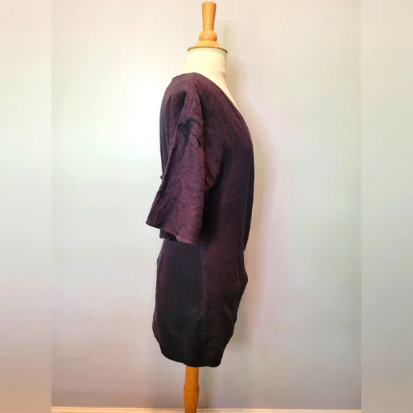 Lovers + Friends Thaylise Linen Black Surplice V Neck Mini Dress SZ S - Picture 5 of 12